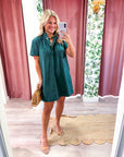Margaux Mini Dress-Hunter Green