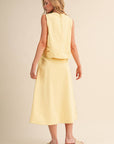 Right Feels Embroidered Skirt Set- Lemon Yellow