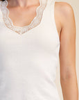 Florence Lace Tank- Ivory