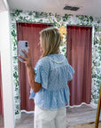 Daisy Gingham Embroidered Top