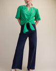 Dahlia Puff Sleeve Top-Green