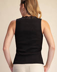 Florence Lace Tank- Black
