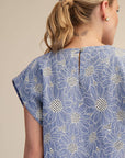 Sky Petal Embroidered Top