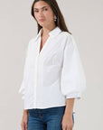 Chalet Button Down Top-White