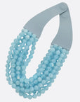 Chunky Beaded Necklace- Blue
