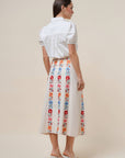 Floral Harmony Embroidered Midi Skirt