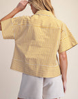 Portside Button Down Top-Yellow