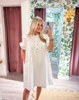 She’s Gone Country Denim Dress-Cream