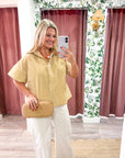 Portside Button Down Top-Yellow