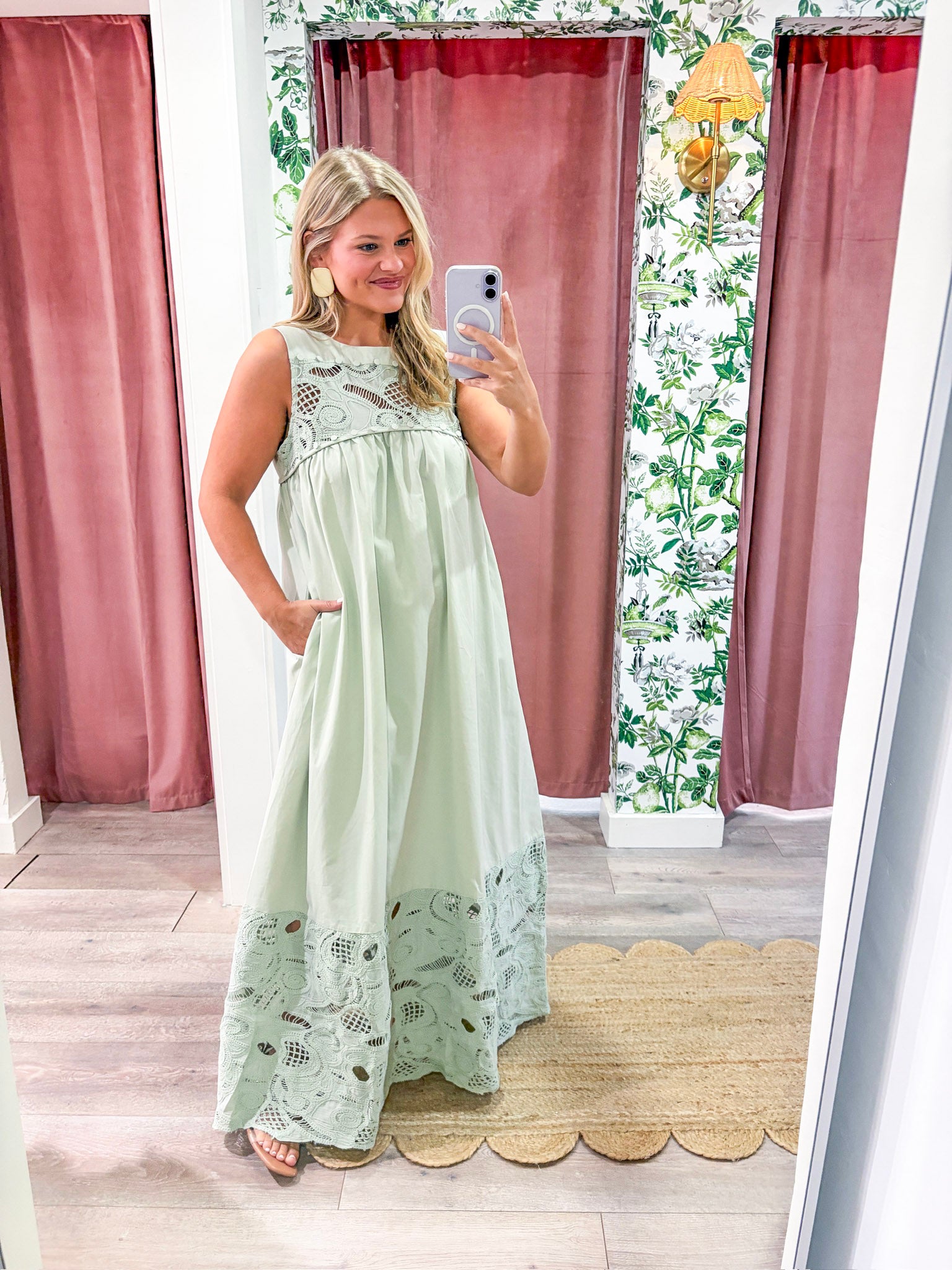 sage green lace maxi dress Desert Breeze Dress-Sage Medium open back back to work Wood:Natural Walnut Embroidered corset dress -