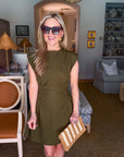 Sweet Afternoons Mini Dress-Olive