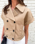 City Chic Crop Trench Top