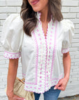 Embroidered Dream Top-Cream