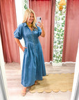 Saint Claire Denim Midi Dress