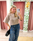 Oxford Knit Jacket-Light Mocha