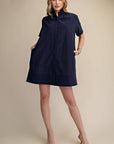 Daylight Bloom Mini Dress-Navy