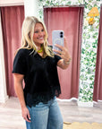 Delphine Lace Top-Black