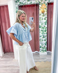 Daisy Gingham Embroidered Top