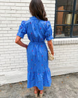 Nantucket Blooms Embroidered Midi Dress