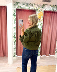 Annalise Puff Sleeve Top-Olive