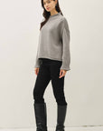 Downtown Girl Sweater-Heather Gray