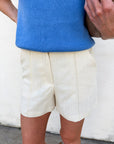 The Atelier Pintuck Short-Ecru