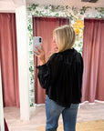 Francesca Puff Sleeve Top-Black