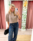 Oxford Knit Jacket-Light Mocha