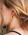Oval Chunky Gold Hoop Earrings