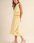 Right Feels Embroidered Skirt Set- Lemon Yellow