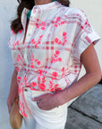 Sunset Picnic Button Down Top-Red