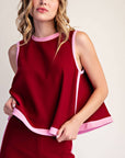 Soft Motion Knit Top-Burgundy