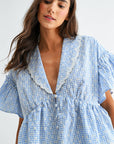 Daisy Gingham Embroidered Top