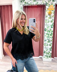 Delphine Lace Top-Black