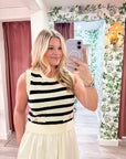 Sailor Chic Knit Midi Dress