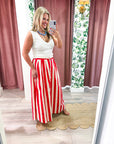 Summer Adventure Maxi Skirt-Red