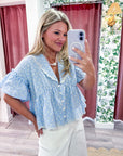 Daisy Gingham Embroidered Top