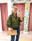 Annalise Puff Sleeve Top-Olive