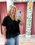 Delphine Lace Top-Black