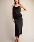 Lace Allure Midi Skirt-Black
