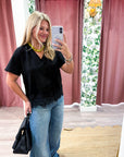 Delphine Lace Top-Black