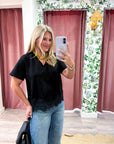 Delphine Lace Top-Black