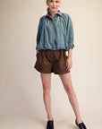 Yvette Puff Sleeve Top-Blue