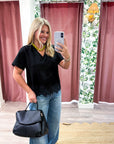 Delphine Lace Top-Black