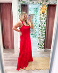 Lady in Red Maxi Dress