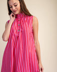 Nantucket Stripe Maxi Dress-Pink