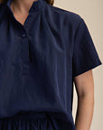Better Basic Collared Top-Navy