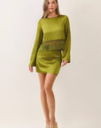 Sway With Me Satin Fringe Top