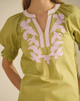Sun-Chasing Poplin Top-Basil