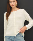 Gentle Days Ribbed Cardigan-Ivory